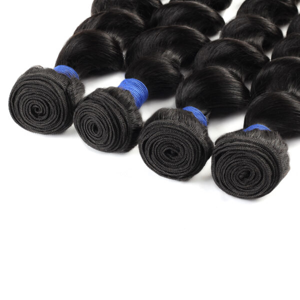 Loose Deep natural black remy human hair weave bundles