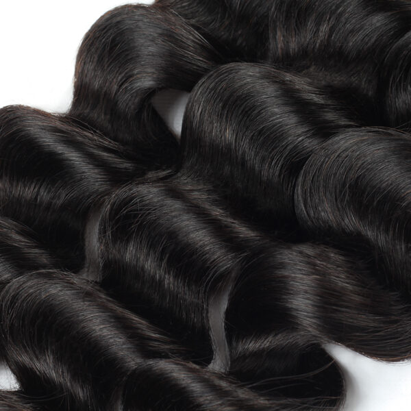 Loose Deep natural black remy human hair weave bundles