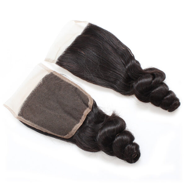 Loose wave remy human hair 4x4 lace closure