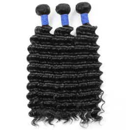 Deep wave virgin human hair bundles – 3 pcs hair weaves