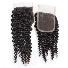 Curly virgin remy human hair 4×4 lace closure