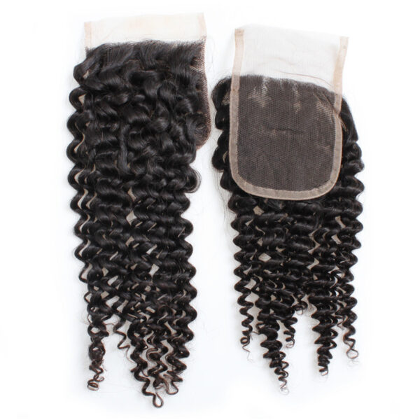 Curly remy human hair 4x4 lace closure