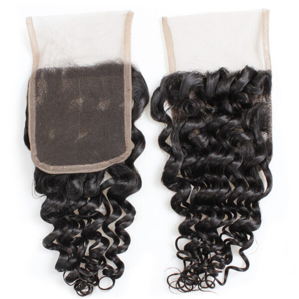 Deep wave remy human hair 4x4 lace closure