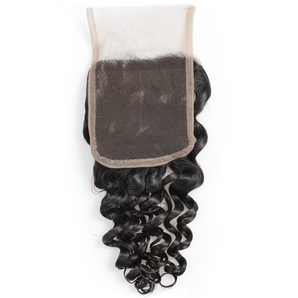 Deep wave remy human hair 4x4 lace closure