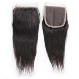 Straight 100% virgin remy human hair 4×4 lace closure