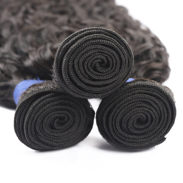 Water wave natural black remy human hair weave bundles
