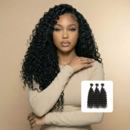 Deep wave virgin remy human hair bundles – 3 Pcs/pack hair weaves