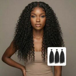 Kinky curly virgin remy human hair bundles – 3 Pcs/pack hair weaves