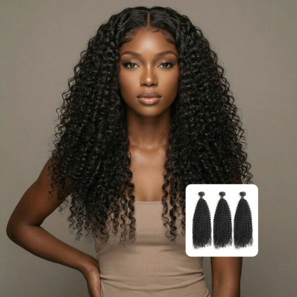 kinky curly remy human hair bundles