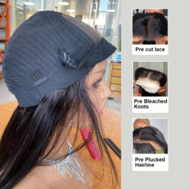 5×5 HD lace closure wig – glueless wear & go 100% virgin remy human hair wigs with drawstring – factory direct affordable price
