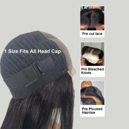 5×5 HD lace closure wig – glueless wear & go 180% density virgin virgin remy human hair wigs