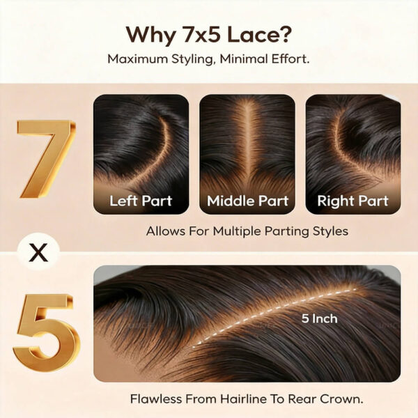 7x5 human hair lace wig