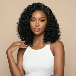 Water wave bob wig – short virgin remy human hair lace wigs