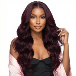 Glueless 99J red burgundy 13×4 HD lace front wig – loose wave/straight wear & go 180% density virgin remy human hair wigs