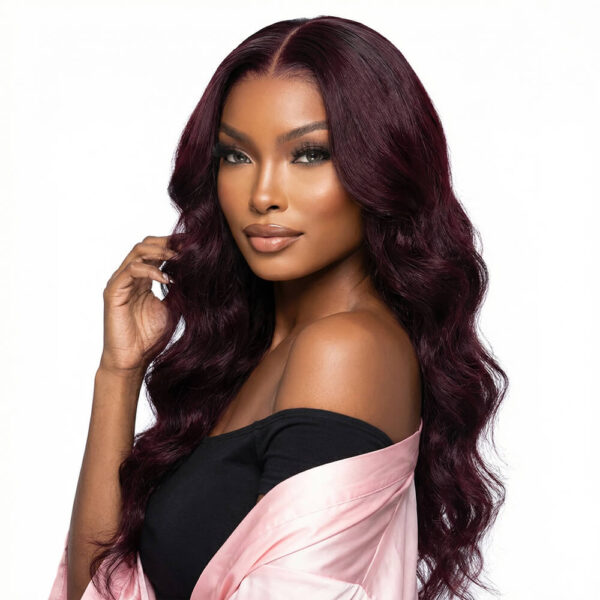 Glueless 99J red burgundy 13x4 HD lace front wig