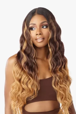 Ombre body wave glueless 150% density human hair 13×4 lace front wig – 1B/4/27