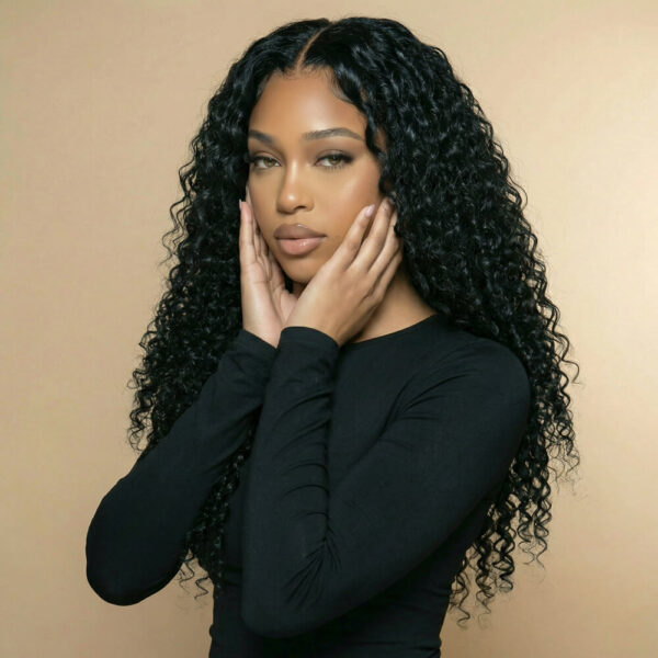Deep wave 360 lace wig - virgin remy human hair wig for black women for sale