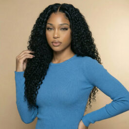 Glueless deep wave 5×5/4×4 HD lace closure wig – 180% density virgin remy human hair wear & go lace wig