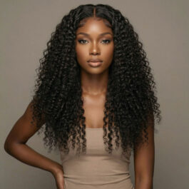 Glueless kinky curly 13 x 4 HD lace front wig – 180% density virgin remy human hair wear & go lace wigs