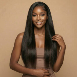 Glueless straight 13 x 4 HD lace front wig – 180% density virgin remy human hair wear & go lace wigs