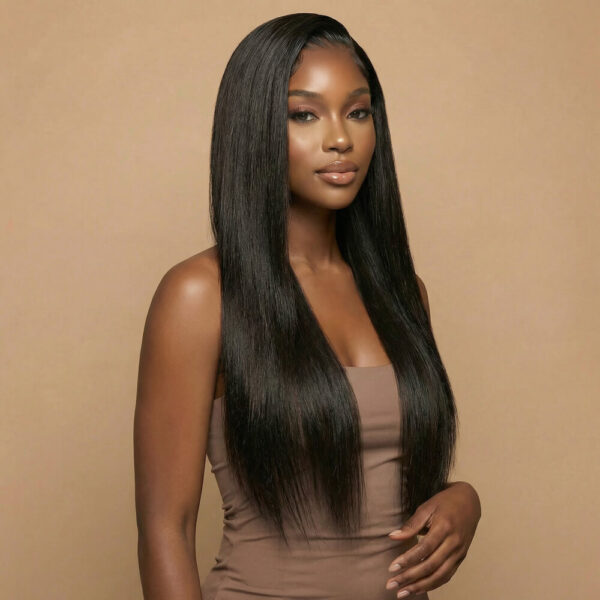 Glueless straight 13 x 4 HD lace front wig density virgin remy human hair wear go lace wigs