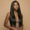 Glueless straight 13 x 4 HD lace front wig density virgin remy human hair wear go lace wigs