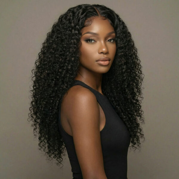 Kinky curly 360 lace wig - virgin remy human hair wig for black women for sale