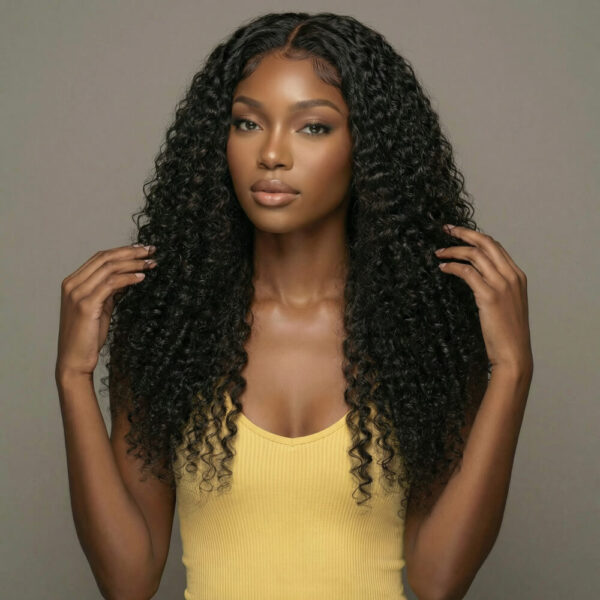 Kinky curly full lace wig - virgin remy human hair wig for black women for sale