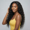 Loose deep full lace wig - virgin remy human hair wig for black women for sale