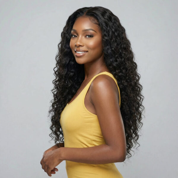 Loose deep full lace wig - virgin remy human hair wig for black women for sale