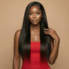 Straight 360 lace wig virgin remy human hair wig for black women for sale