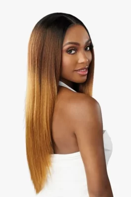 Glueless 150% density human hair ombre 13×4 lace front wig – 1B/4/27