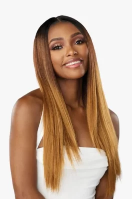 Glueless 150% density human hair ombre 13×4 lace front wig – 1B/4/27