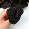 3 pcs black straight + spring curly double drawn funmi hair weave bundles