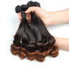 3 pcs black straight + spring curly double drawn funmi hair weave bundles