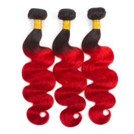 T1b red virgin human hair bundles – 3 pcs hair weaves