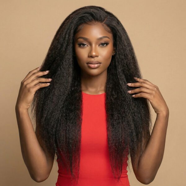 Kinky Straight 360 lace wig-virgin remy human hair wig for sale