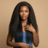 Kinky straight full lace wig-virgin remy human hair wig for black women for sale
