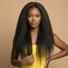 Kinky straight glueless 5×5/4×4 HD lace closure wig – 180% density virgin remy human hair wear & go lace wig