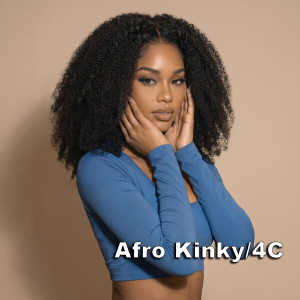 Afro kinky 4C virgin remy human hair lace wigs