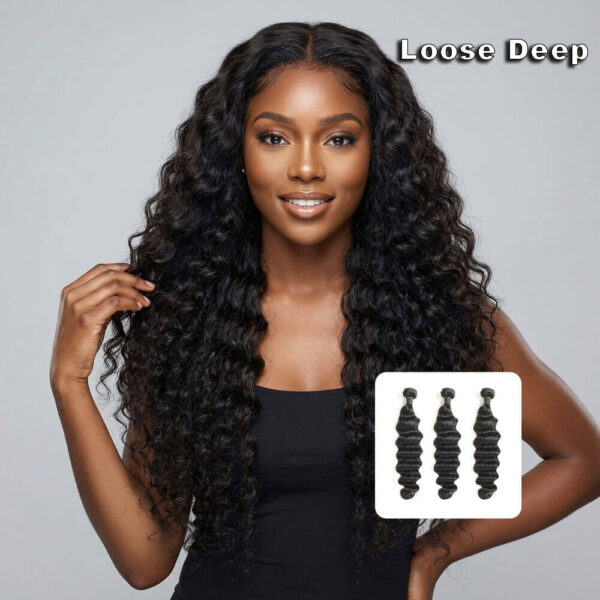 Loose deep virgin remy human hair weft bundles