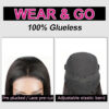 human hair glueless lace wig