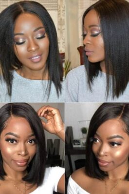 Yaki straight bob wig – short human hair 13×4/4×4 lace wigs