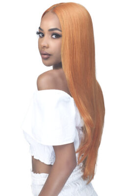 Orange lace front wig – glueless wear & go 150% density human hair 13×4 HD lace wigs