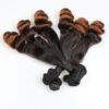 3 pcs black straight + spring curly double drawn funmi hair weave bundles