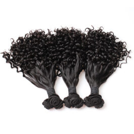 3 pcs bouncy curly double drawn virgin human hair weaves bundles