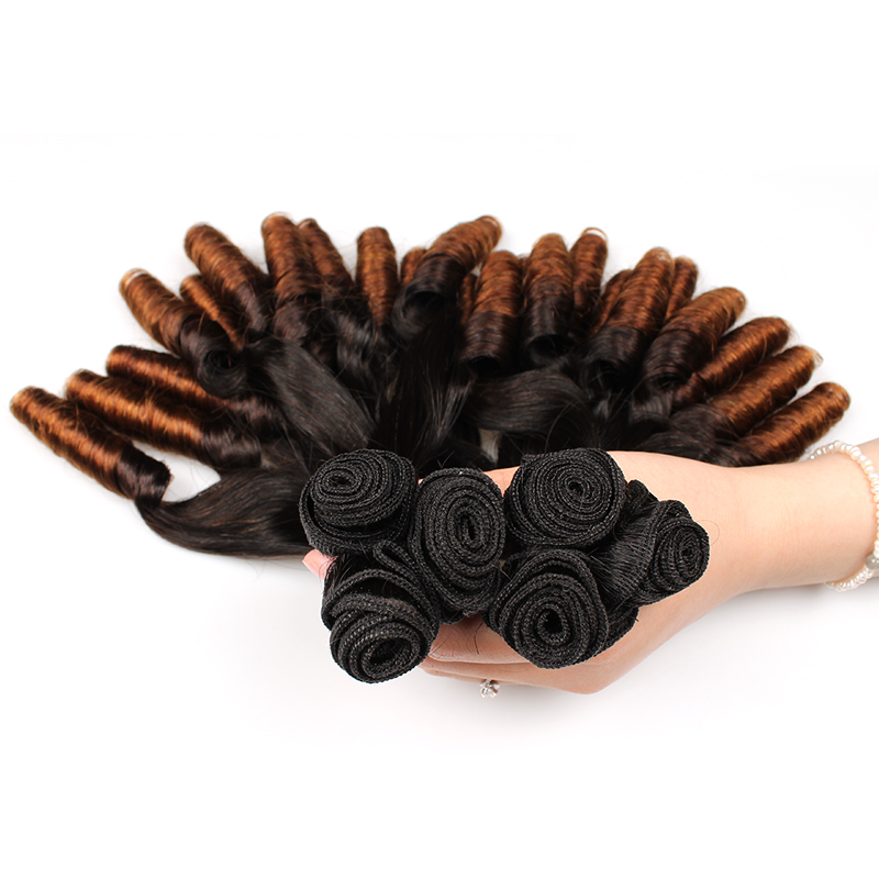 3 pcs straight + spring roll double drawn funmi hair weave bundles