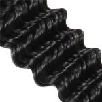 Deep wave natural black remy human hair weave bundles