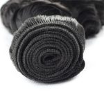 Deep wave natural black remy human hair weave bundles