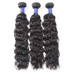 Water wave natural black remy human hair weave bundles